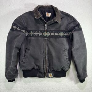 Vintage Carhartt Quilted Santa Fe Southwest Jacket "Black Aztec" JQ0405 Size XL